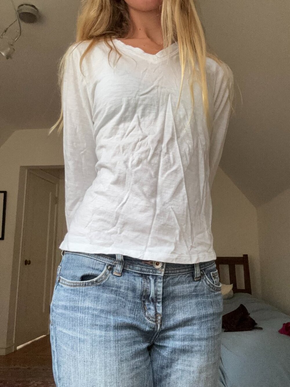Soft white long sleeve top